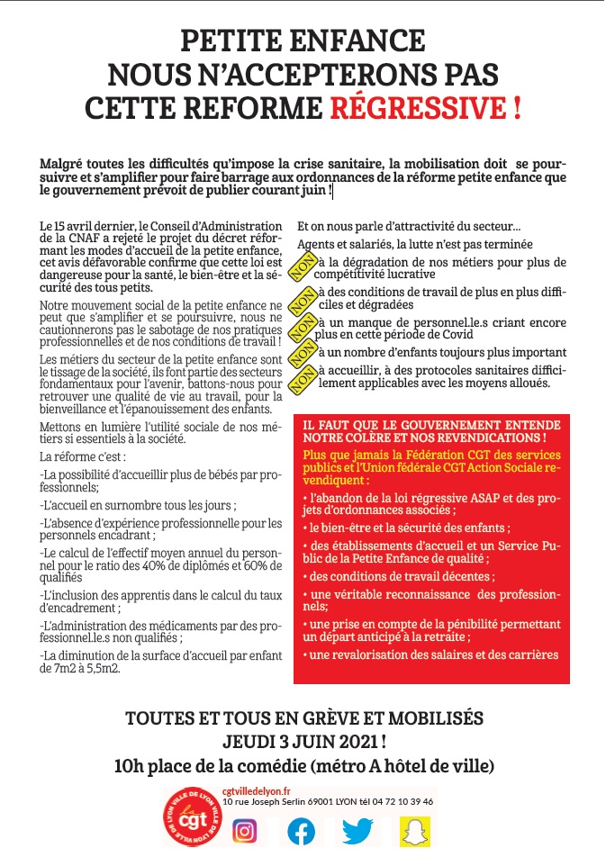 Les Bebes Ne Sont Pas Des Sardines Manifestation Le 3 Juin 10h Place De La Comedie Lyon Cgt Ville De Lyon